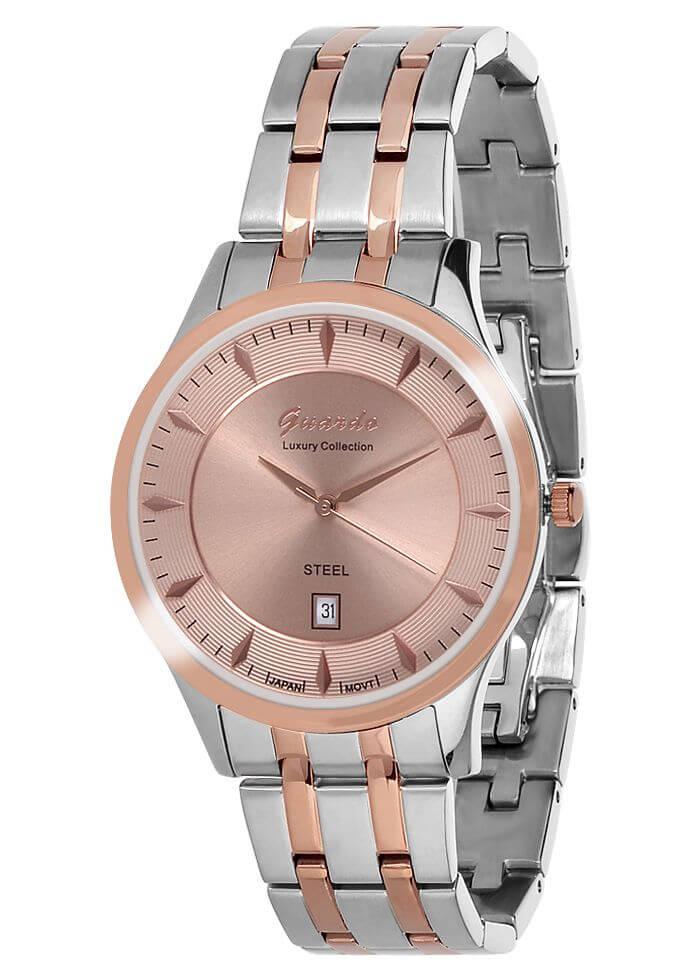 

Часы мужские Guardo S1453-5 серебро с розовым золотом