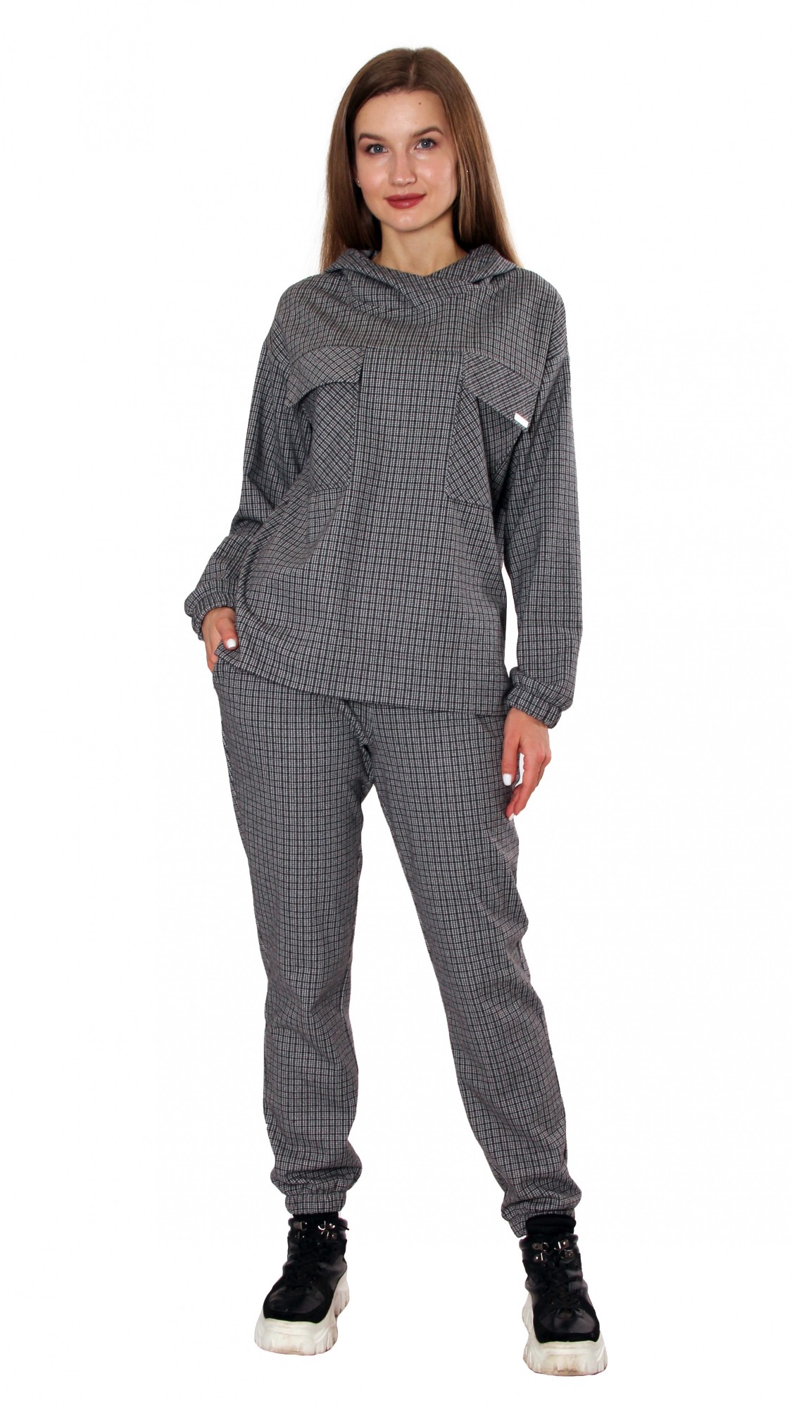 

Костюм Kamelia П 943  (худи + джоггеры) Серый, Костюм Kamelia П 943 48 (худи + джоггеры) Серый