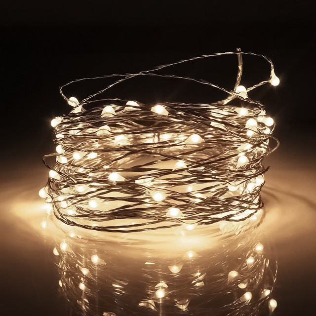 

Светодиодная гирлянда проволка Xmas 50 Led 5M USB на батарейках (теплый белый)