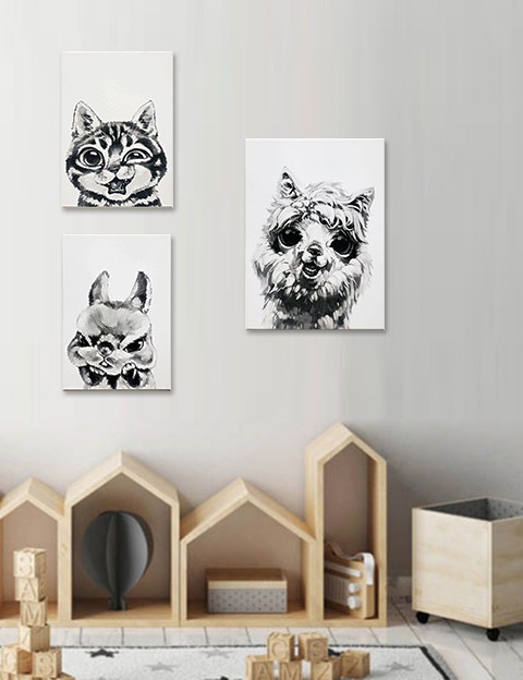 

Комплект из 3 постеров "Кот", "Кролик", "Альпака" Frames Posters Decor