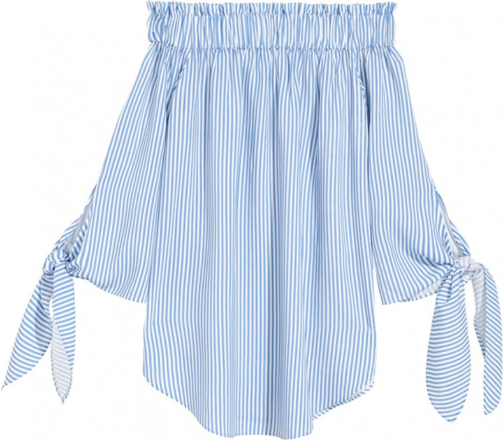 

Блузка H&M 26354207 36 Белая в голубую полоску