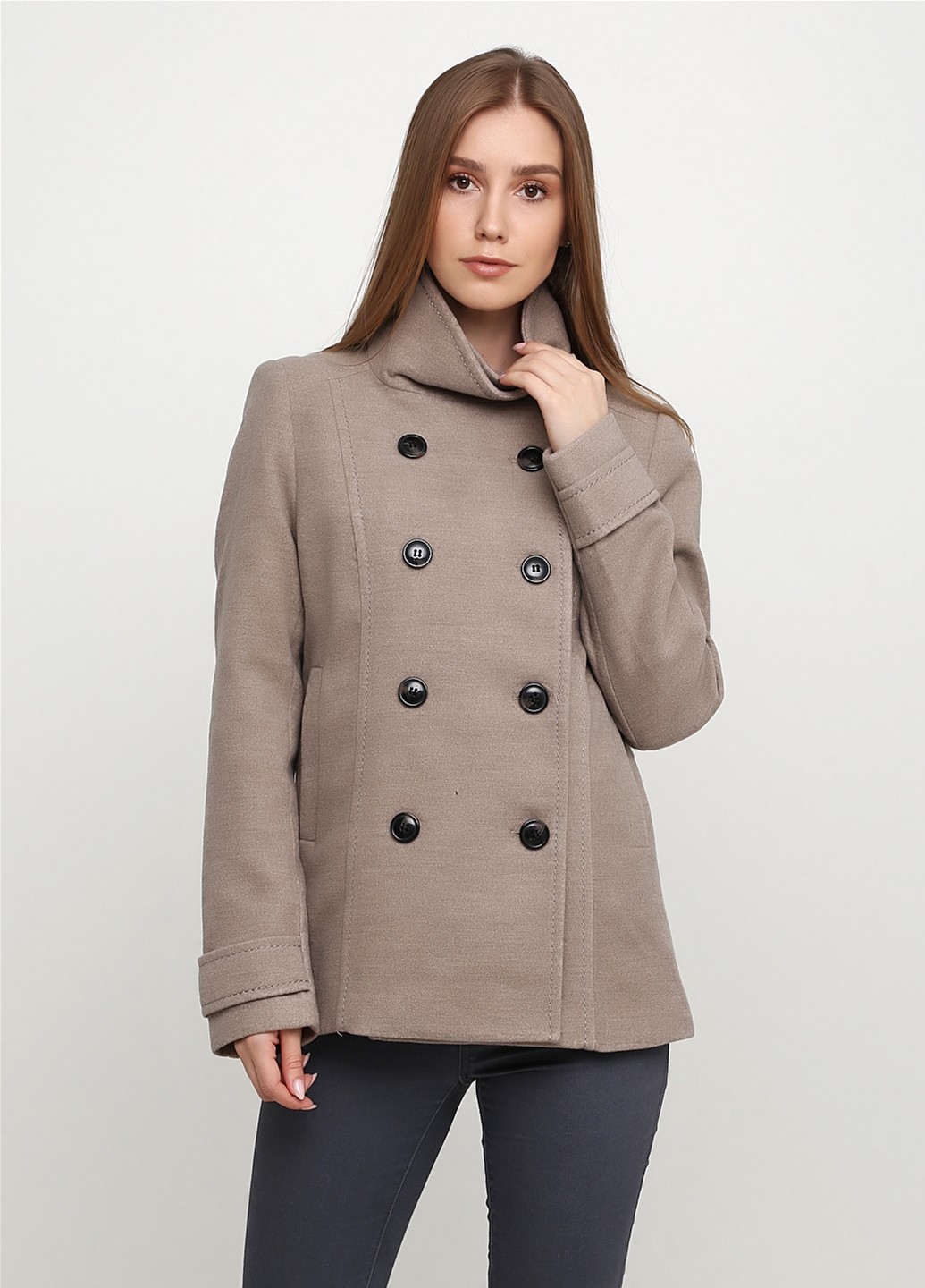 

Пальто H&M 39016242  Темно-бежевое, Пальто H&M 39016242 34 Темно-бежевое