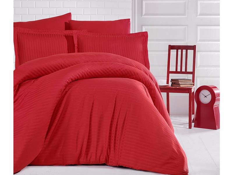 

Постільна білизна Clasy Stripe Satin 200х220 Kirmizi