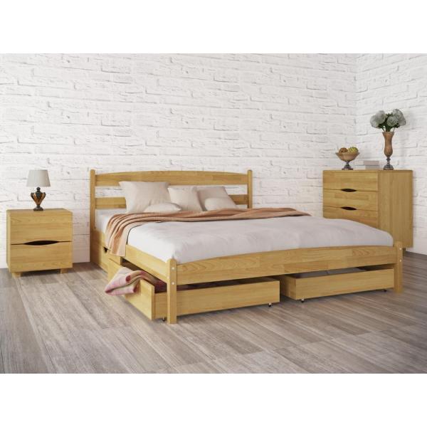 

Кровать Олимп Лика без изножья с двумя ящиками 160x200 Бук