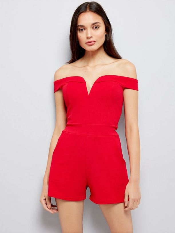 

Комбинезон с вырезом Bardot New Look AS100620-20  Красный, Комбинезон с вырезом Bardot New Look AS100620-20 XL Красный