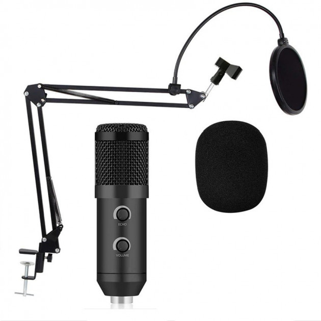 

Микрофон студийный конденсаторный Music MHZ M-800U AUX USB Black (00634)
