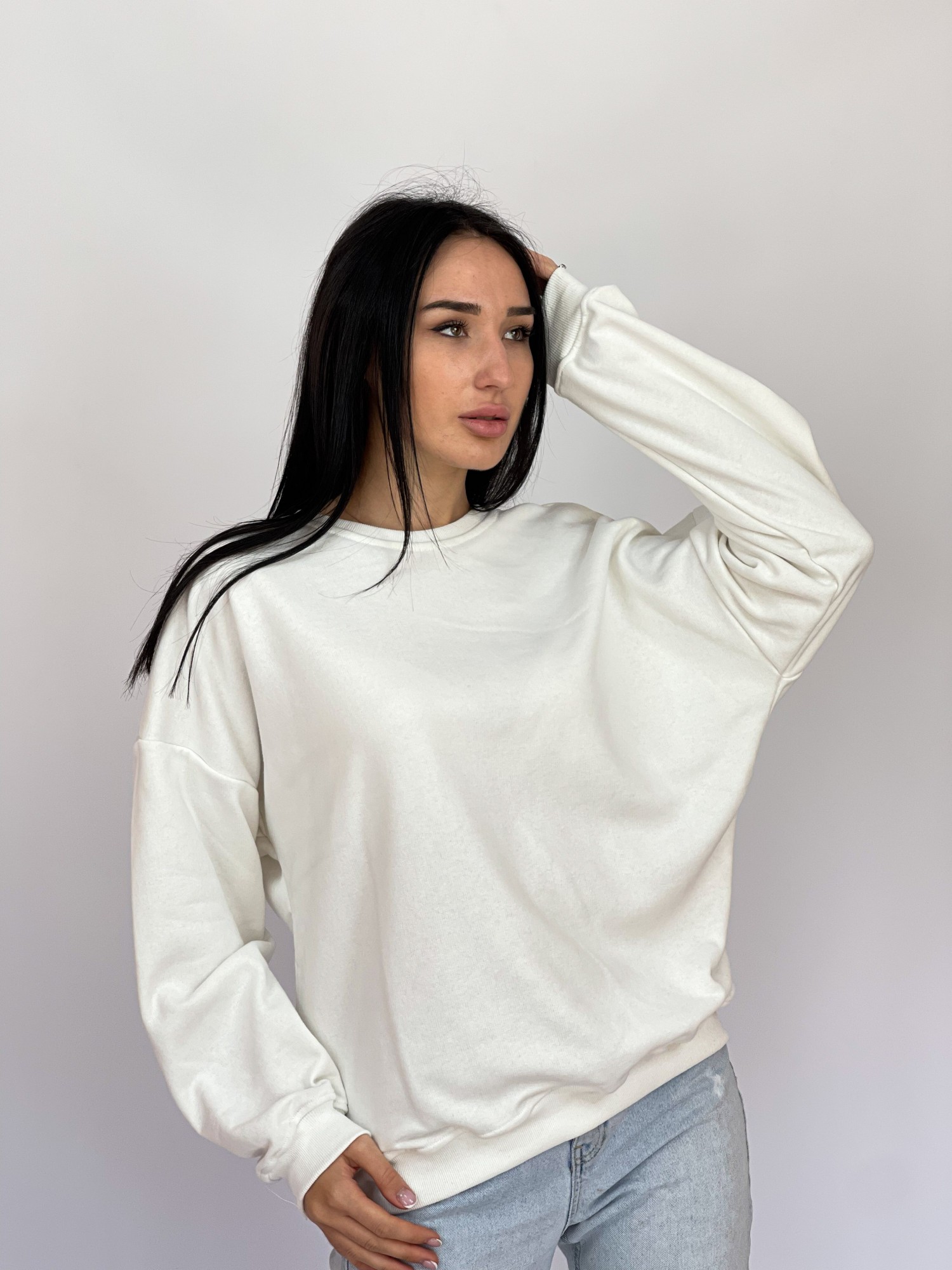 

Свитшот Baysho оверсайз трехнитка M Молочный (bt1105-210)