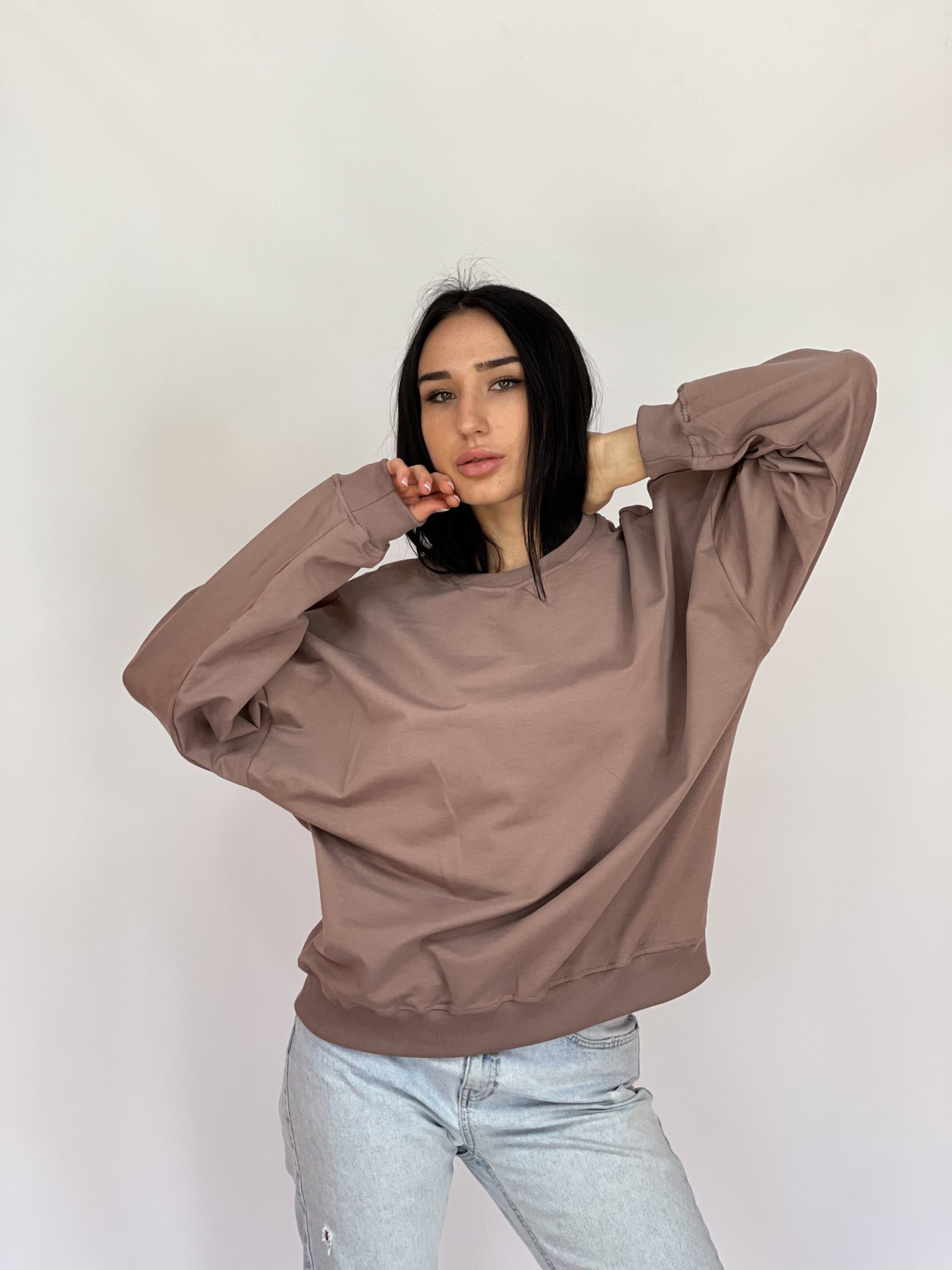 

Свитшот Baysho оверсайз Двунитка L Капучино (BD1105-260)