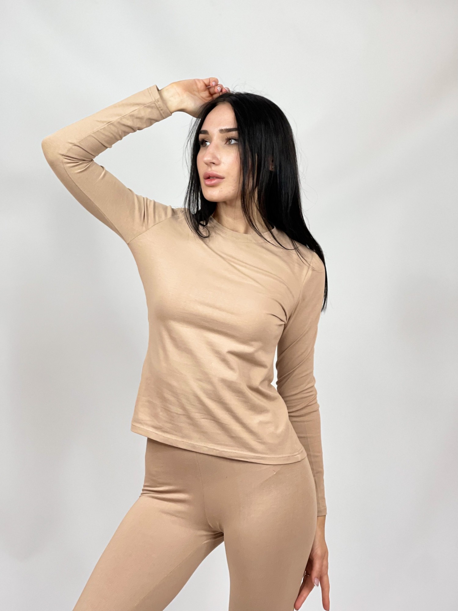 

Костюм Baysho Лонгслив с лосинами Кулирка S, Бежевый (BK0701-250-BK0901-250)