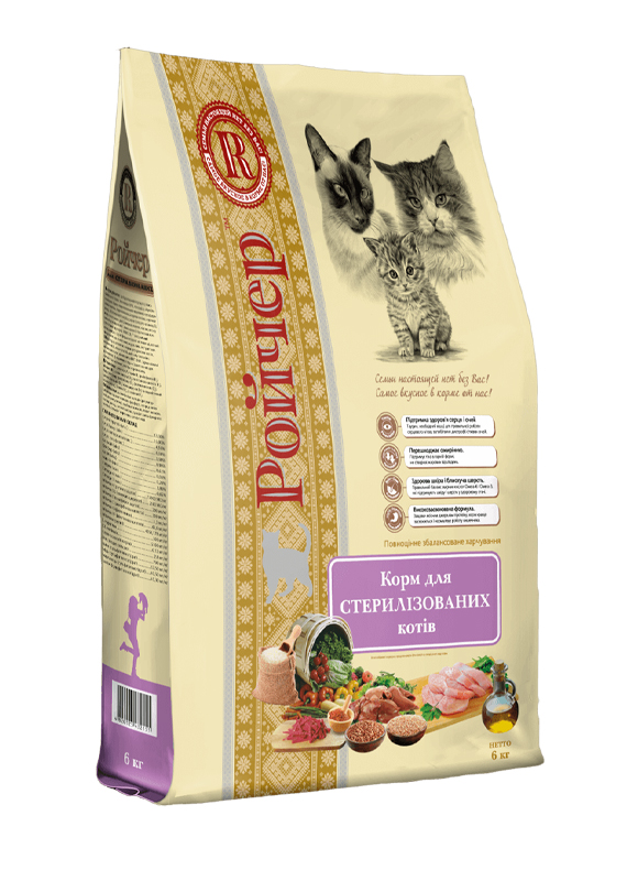 

Cухой корм Ройчер для стерилизованных кошек 6 кг