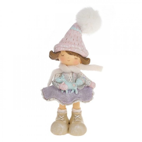 

Фигурка новогодняя Девочка с лисичкой 19 см. Flora 12716 (NAT09090)