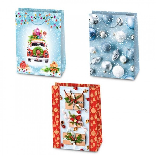 

Подарочный пакет Пакет подарочный новогодний микс 28х12,5х38 (10 шт.) Flora 8016 (NAT09137)