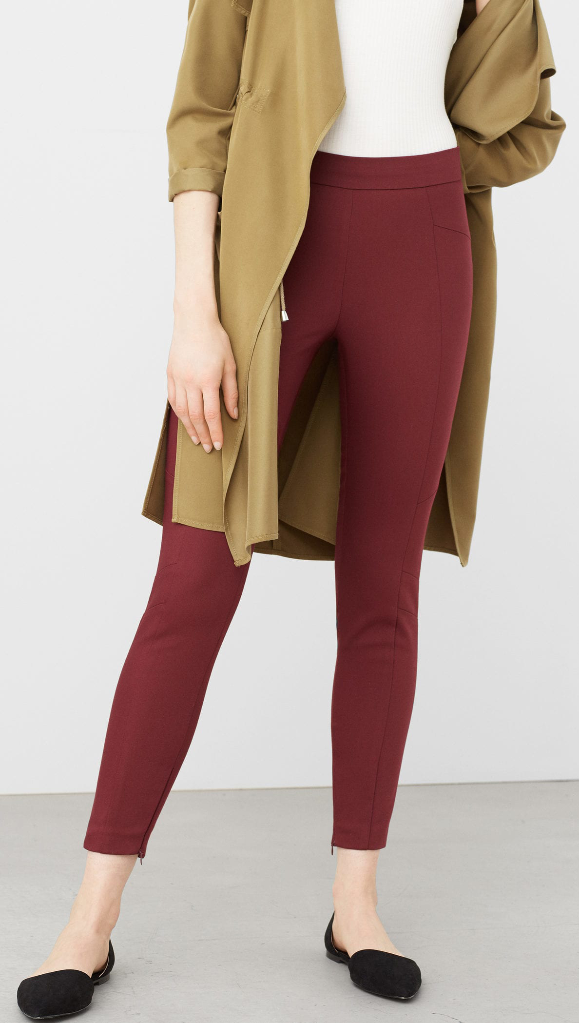 

Леггинсы Mango 73080180 36 Гранатовые