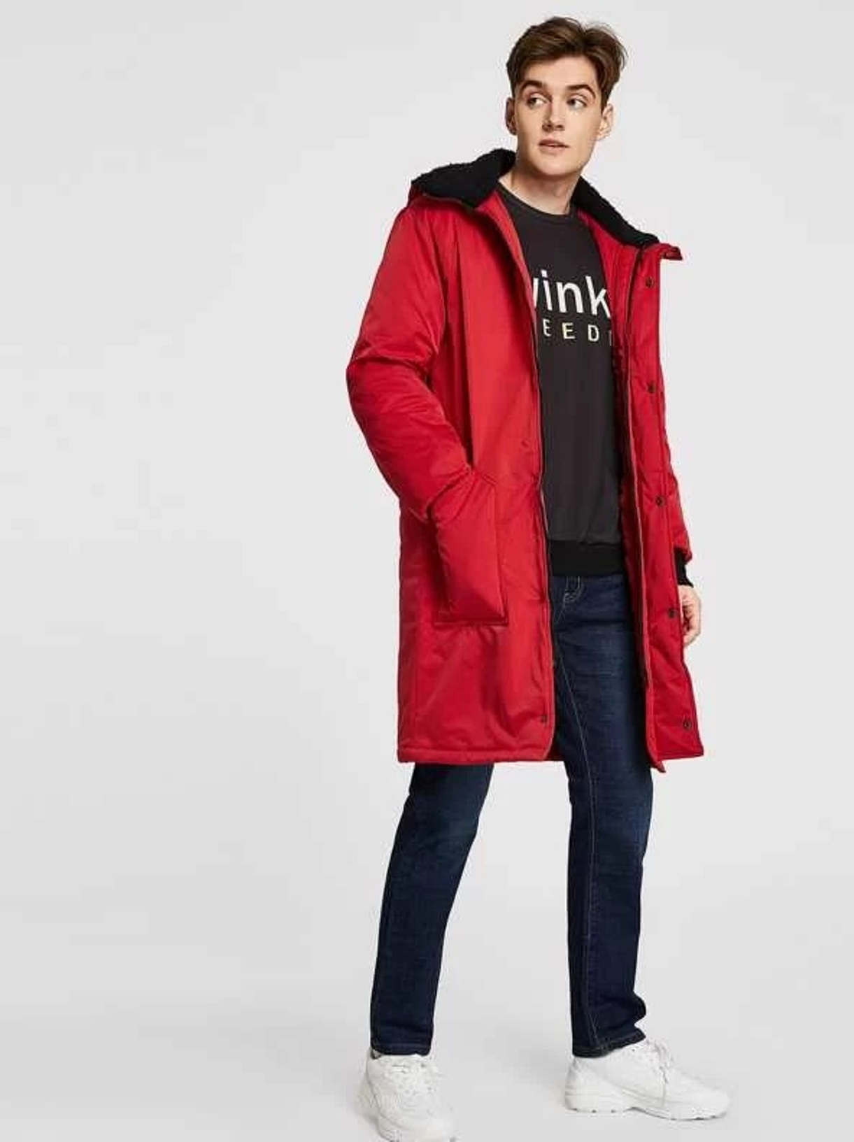 

Мужская куртка-парка с капюшоном Shein 180917711  Красный, Мужская куртка-парка с капюшоном Shein 180917711 XL Красный