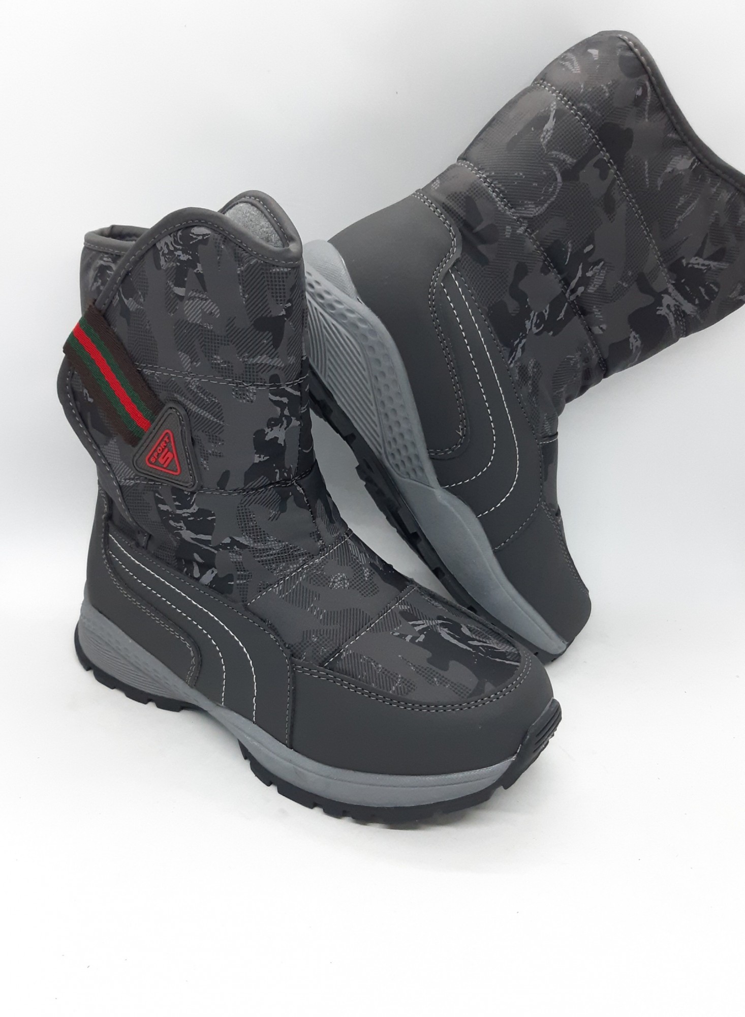 

Зимние сапожки на мальчика Lilin shoes серые дутики 35 р 21,5 см ZS-0126