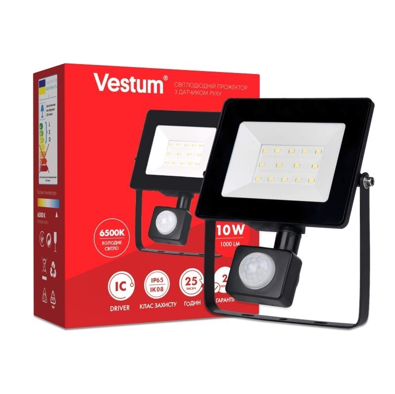 

ПРОЖЕКТОР LED VESTUM С ДАТЧИКОМ ДВИЖЕНИЯ 10W 1 000ЛМ 6500K 175-250V IP65