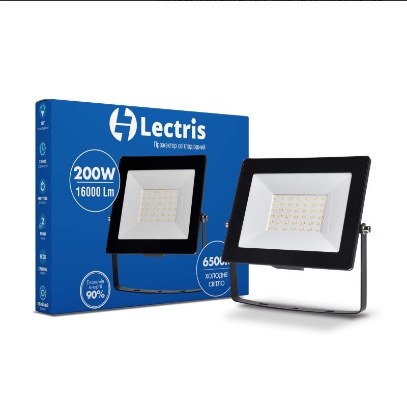 

ПРОЖЕКТОР LED LECTRIS 200W 16000ЛМ 6500K 185-265V IP65