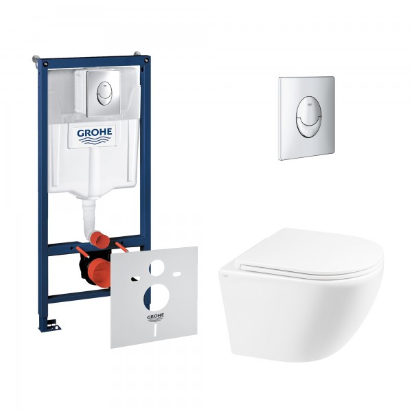 

Набор инсталляция 4 в 1 Grohe Rapid SL 38721001 + унитаз с сиденьем Qtap Robin QT1333046ERW