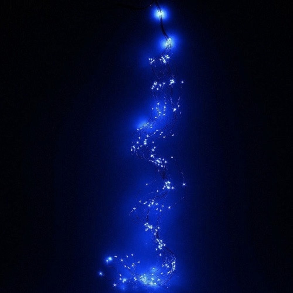 

Гирлянда конский хвост синий 450 LED 5м с контроллером провод белый