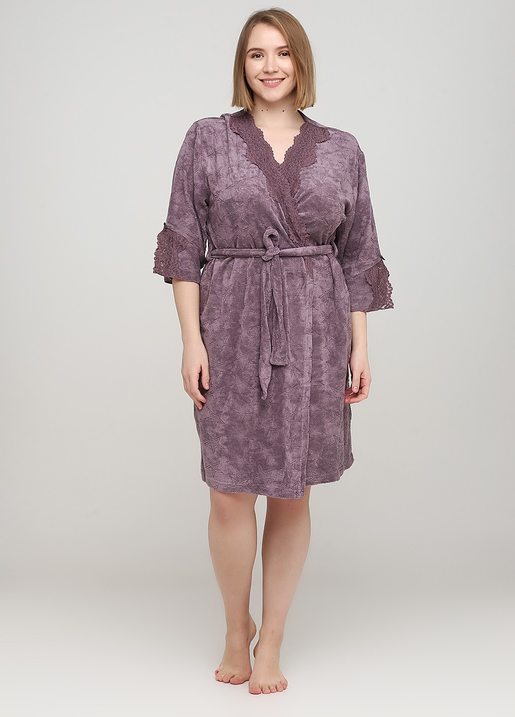 

Халат Romeo Life  сиреневый 3474-В-34, Халат Romeo Life 2XL сиреневый 3474-В-34