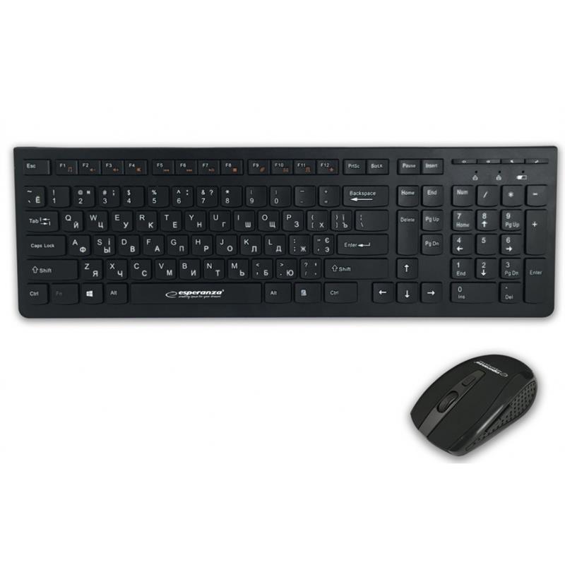 

Комплект (клавиатура, мышь) беспроводной Esperanza Reno EK135UA Black USB