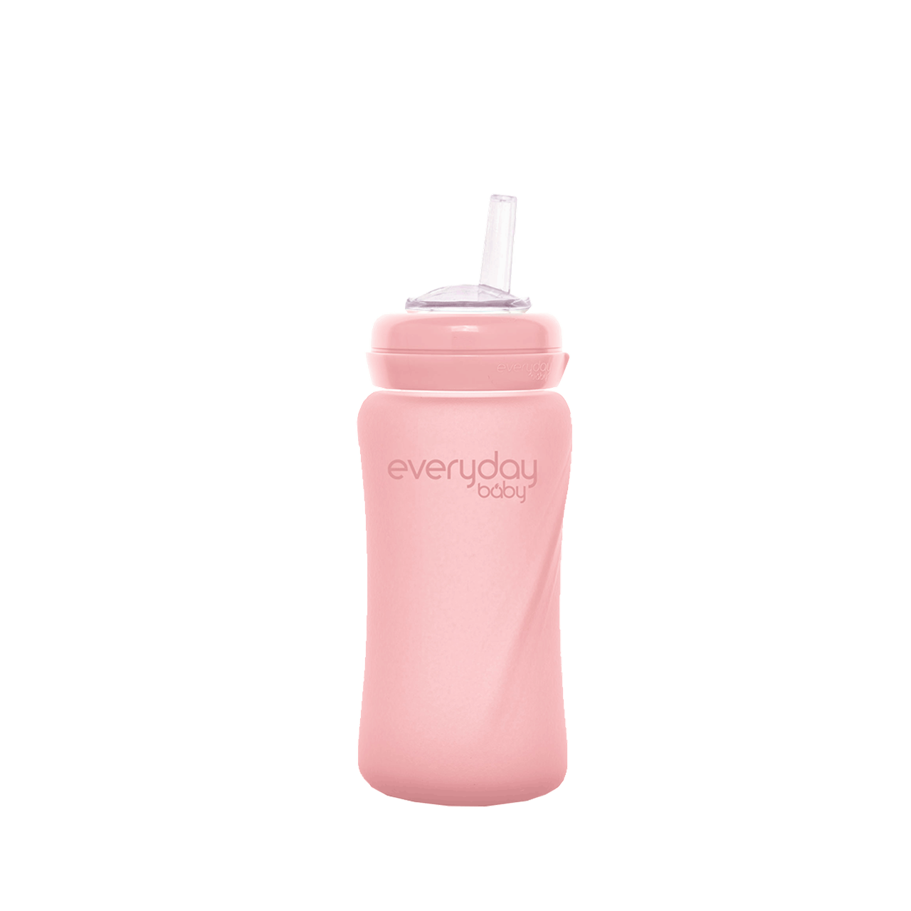 

Стеклянная бутылочка с трубочкой для питья с силиконовой защитой Everyday Baby 240 мл. Цвет розовый