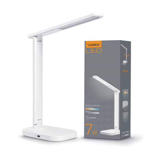 

LED лампа настольная VIDEX TF12W 7W 3000-6500K