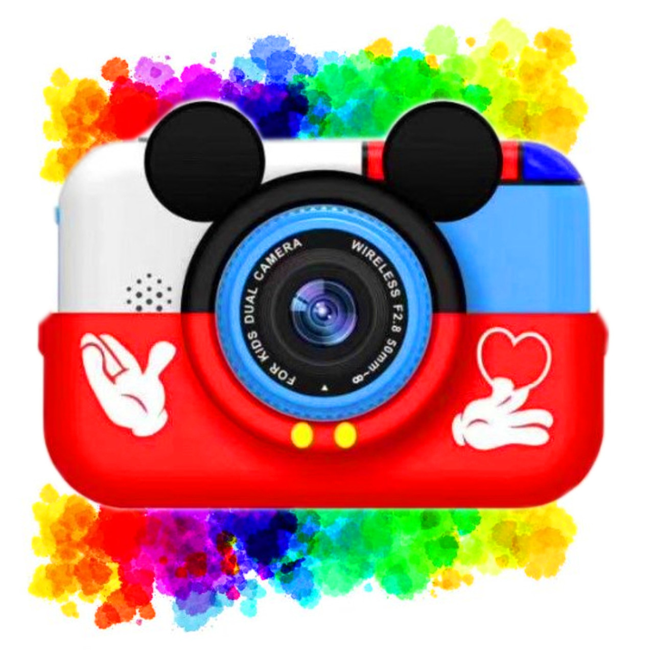 

Детский цифровой фотоаппарат Мики Маус Fun Camera 1080 FHD 2 камеры MP3 Игры Красный