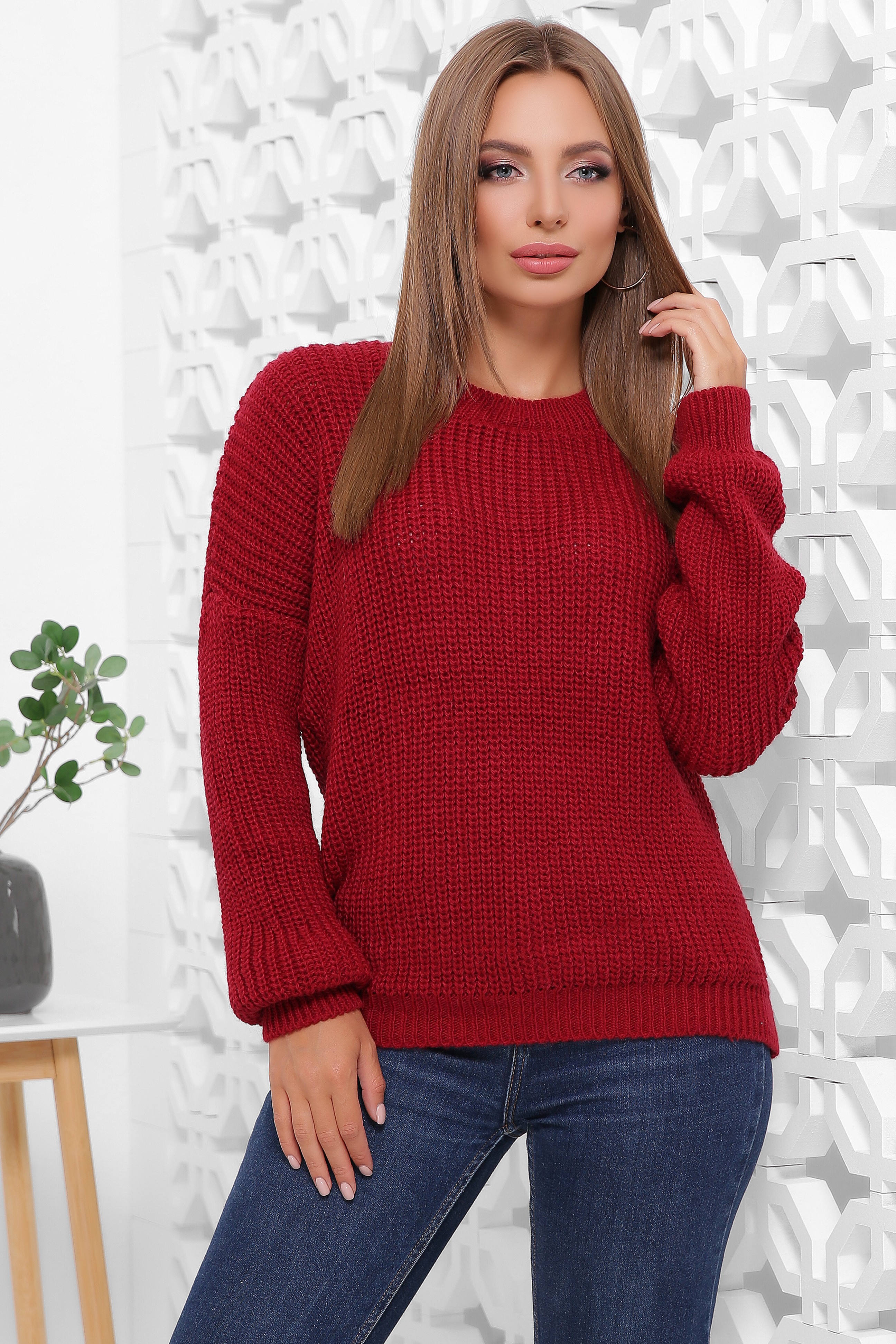 

Свитер 167 бордовый, Свитер 167 бордовый 42-46