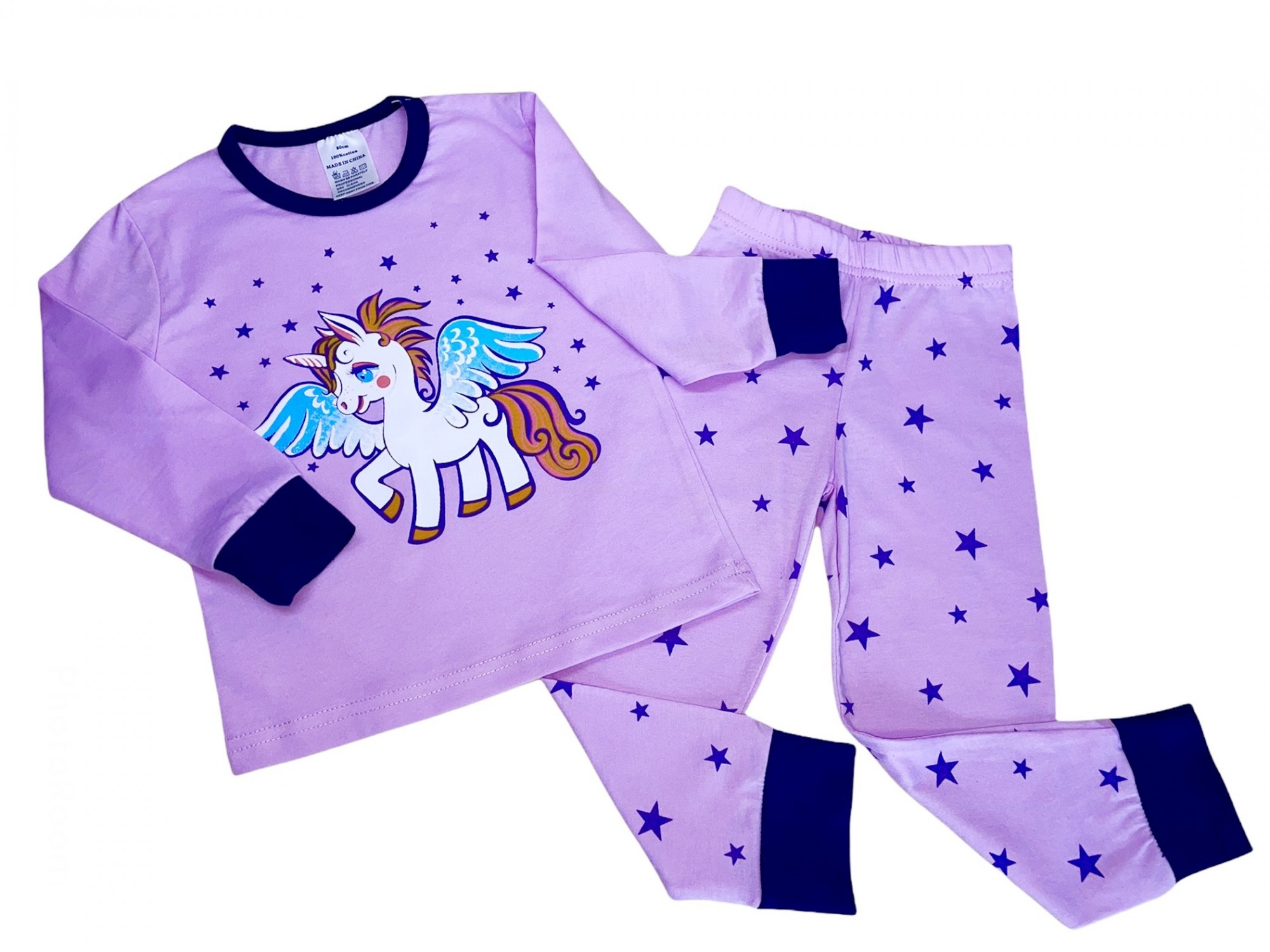 

Пижама для девочки единорог 92 см фиолетовая