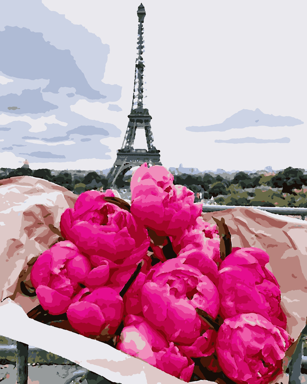 

Картины по номерам Artissimo Париж, пионы 40*50 см