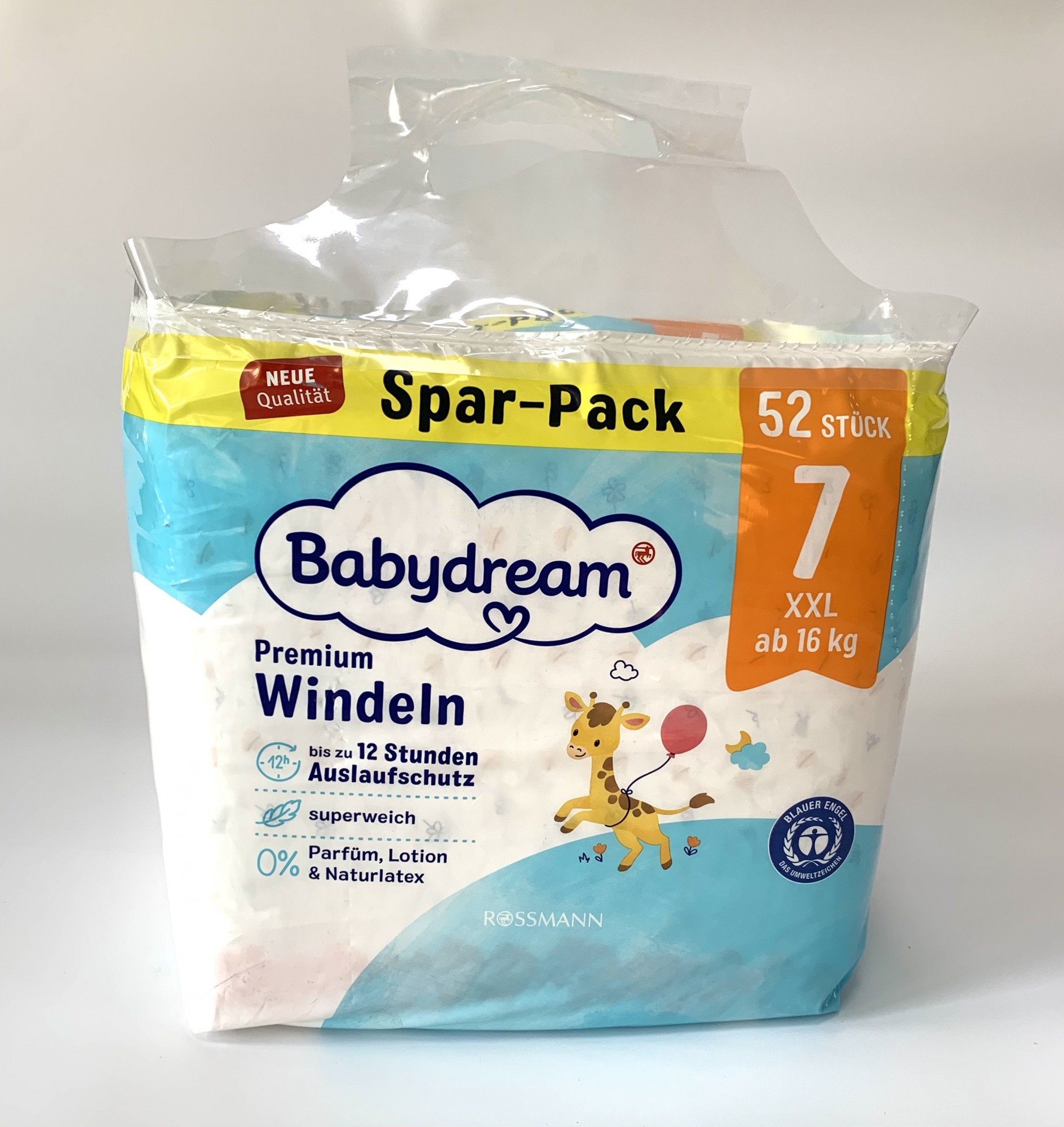 

Набір з 2 уп. по 52 шт. (всього 104 шт) підгузників 7 розміру Babydream 16+ кг.