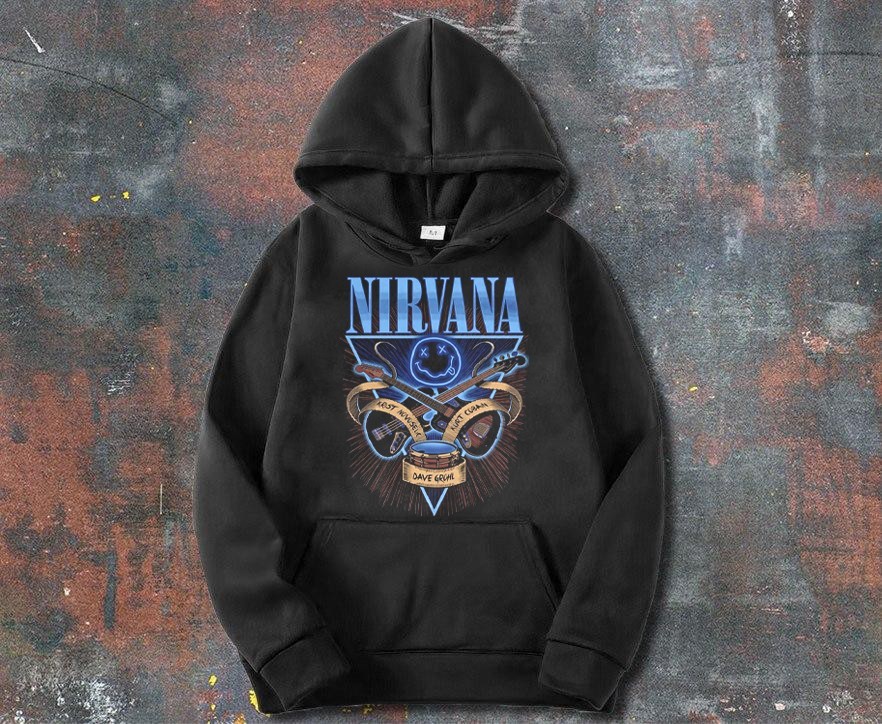 

Худи A SHO Nirvana с принтом  черный, Худи A SHO Nirvana с принтом S черный