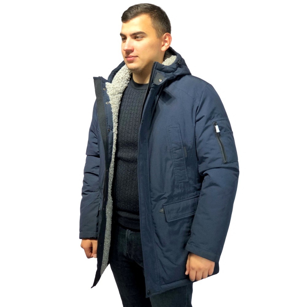 

Мужcкая зимняя куртка ​Vivacana  67AW718M синяя удлиненная, Мужcкая зимняя куртка ​Vivacana L 67AW718M синяя удлиненная