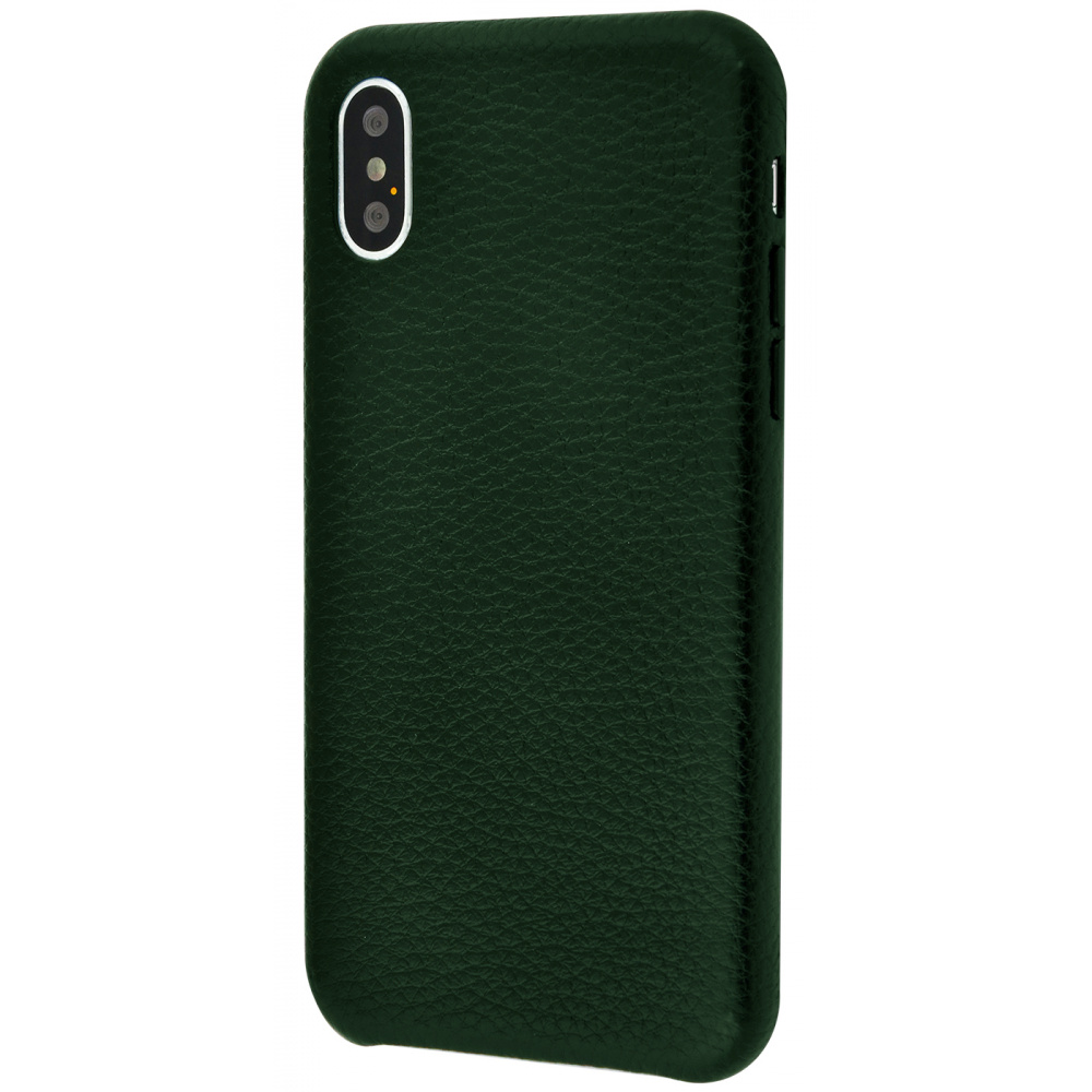 

Чехол PRC Natural Leather Grainy iPhone Xs Max forest green Зеленый