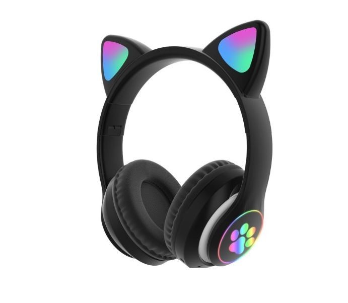 

Бездротові mp3 навушники котячі вушка з підсвічуванням cat ear stn-28 чорні (787878)