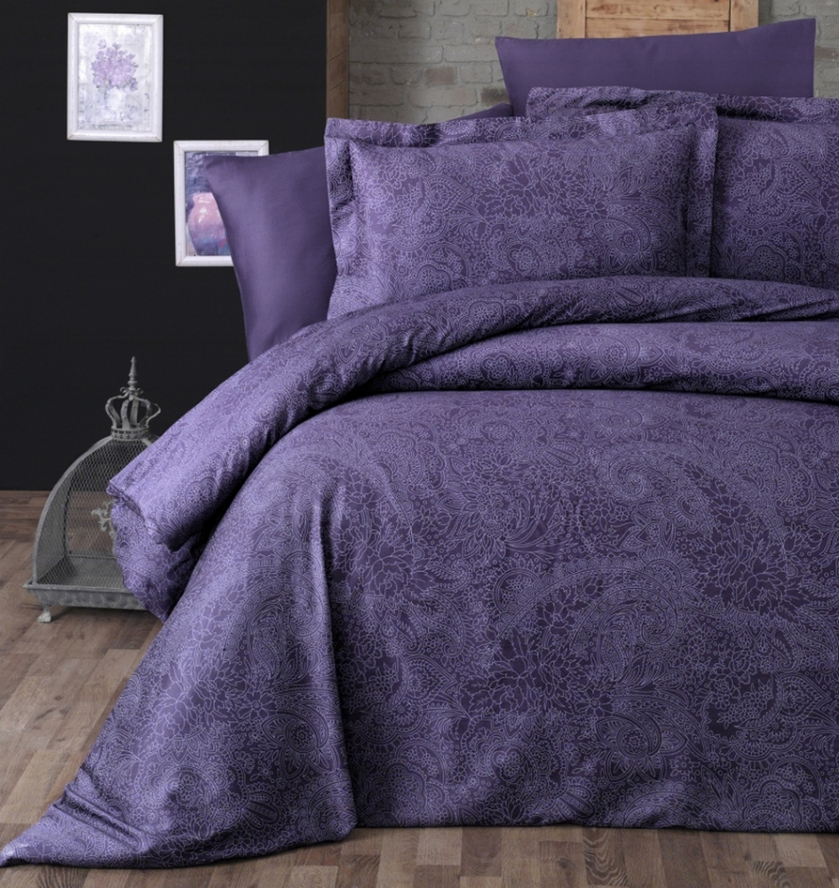 

Постельное белье First Choice сатин-люкс Neva mor purple евро