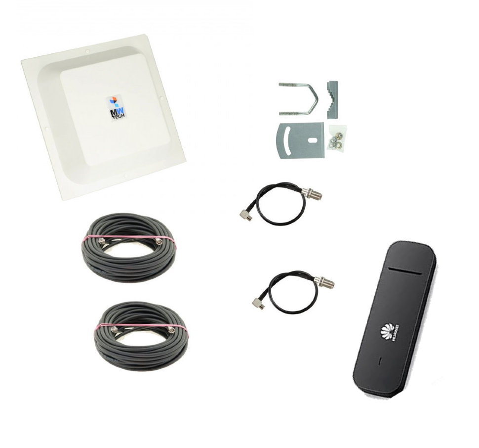 

4G комплект "Загородный" - USB Huawei E3372 + MIMO антенна RNet 1700-2700 15 ДБ с кабелем и переходниками