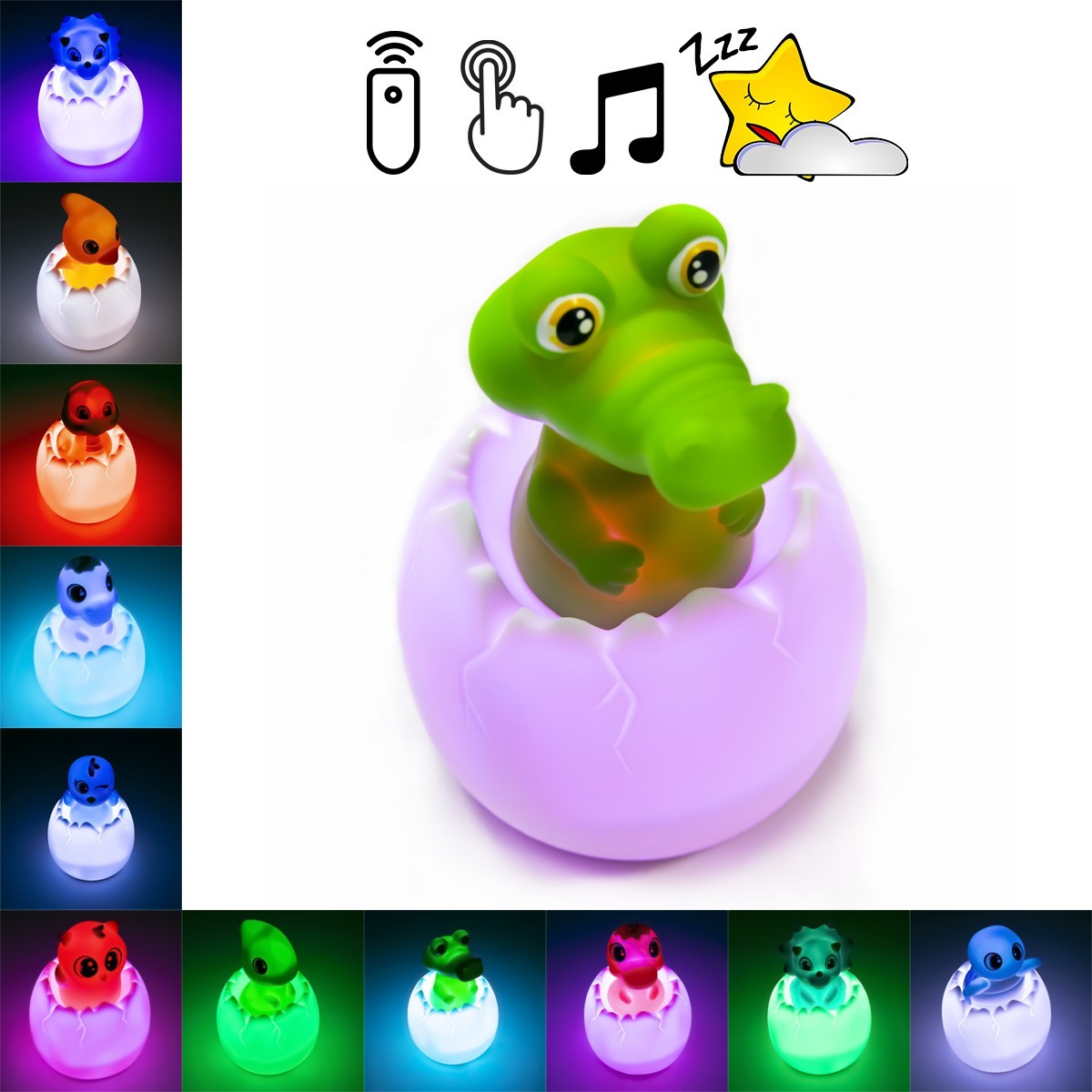 

Cветильник ночник Egg Ball Animal World LED игрушка ночник с пультом "Крокодиленок" (1008895-Other-5)