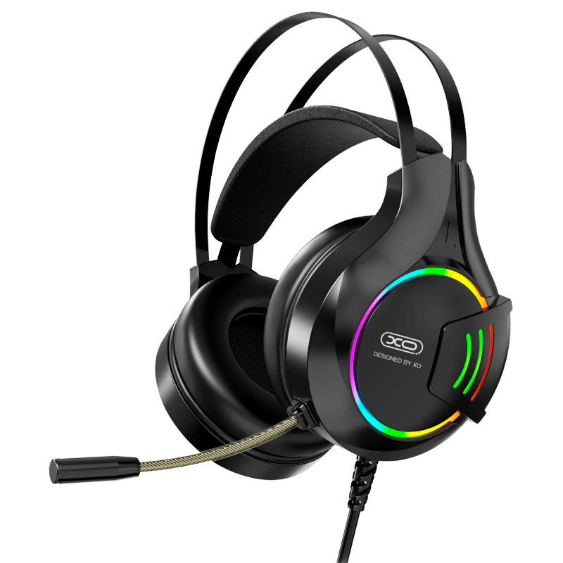 

Игровые наушники XO GE-04 с микрофоном и LED RGB подсветкой проводные Black (GE-04)