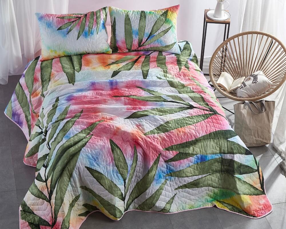

Покрывало стеганое The Club Cotton ранфорс 240х260 с наволочками 50х70 Rainbow
