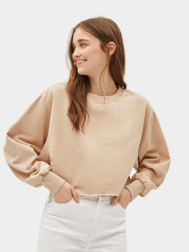 

Свитшот Bershka XAZ220293ROUN  Бежевый, Свитшот Bershka XAZ220293ROUN L Бежевый