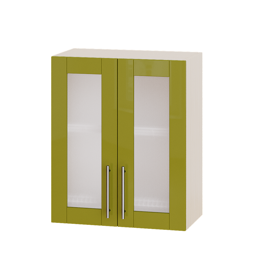 

Кухня Модерн Эверест модуль Верх Для Сушки Витрина ВВ06-600 Олива Глянец - Дуб молочный 60х30х72см + сушилка для посуды