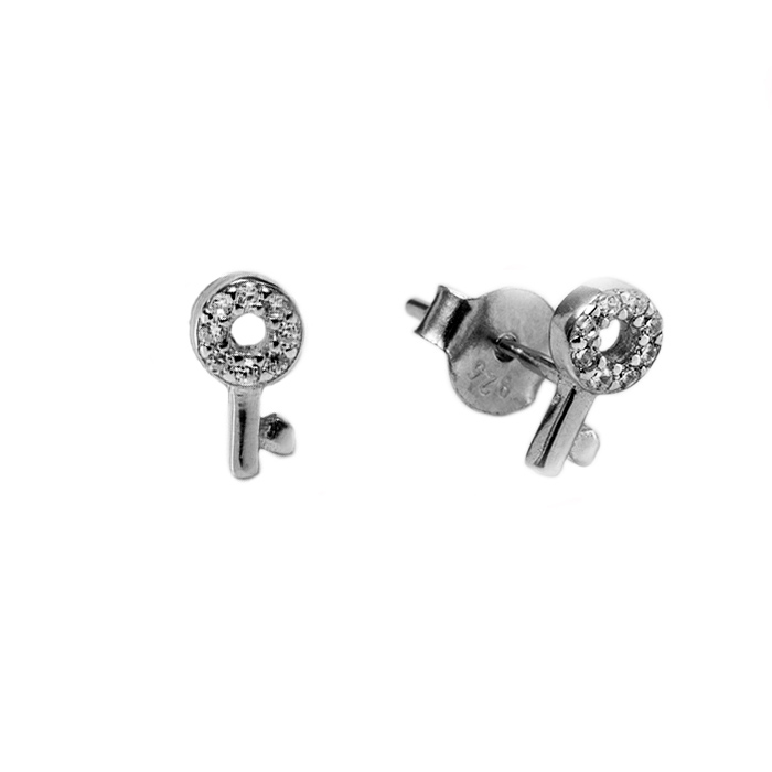 

Серебряные серьги пусеты Ключик КАМЕЯ 27600922.312.S2F1137