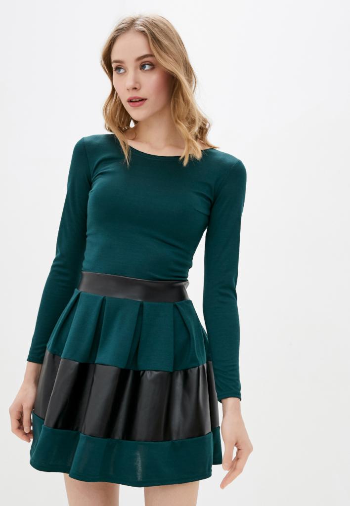 

Женское трикотажное платье со вставками из эко-кожи Подіум 13745-DARKGREEN  Зеленый, Женское трикотажное платье со вставками из эко-кожи Подіум 13745-DARKGREEN M Зеленый