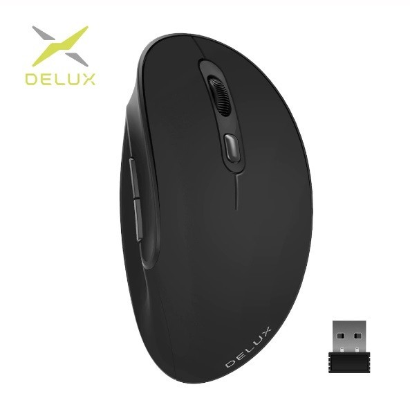 

Мышь вертикальная беспроводная Delux M618SE Black