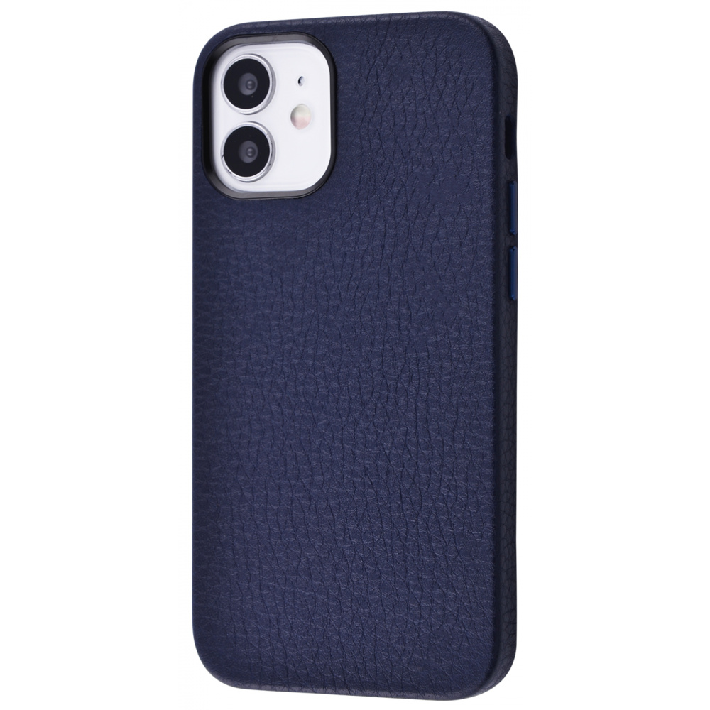 

Чехол PRC Genuine Leather Case Grainy Series iPhone 12 mini dark blue Синий
