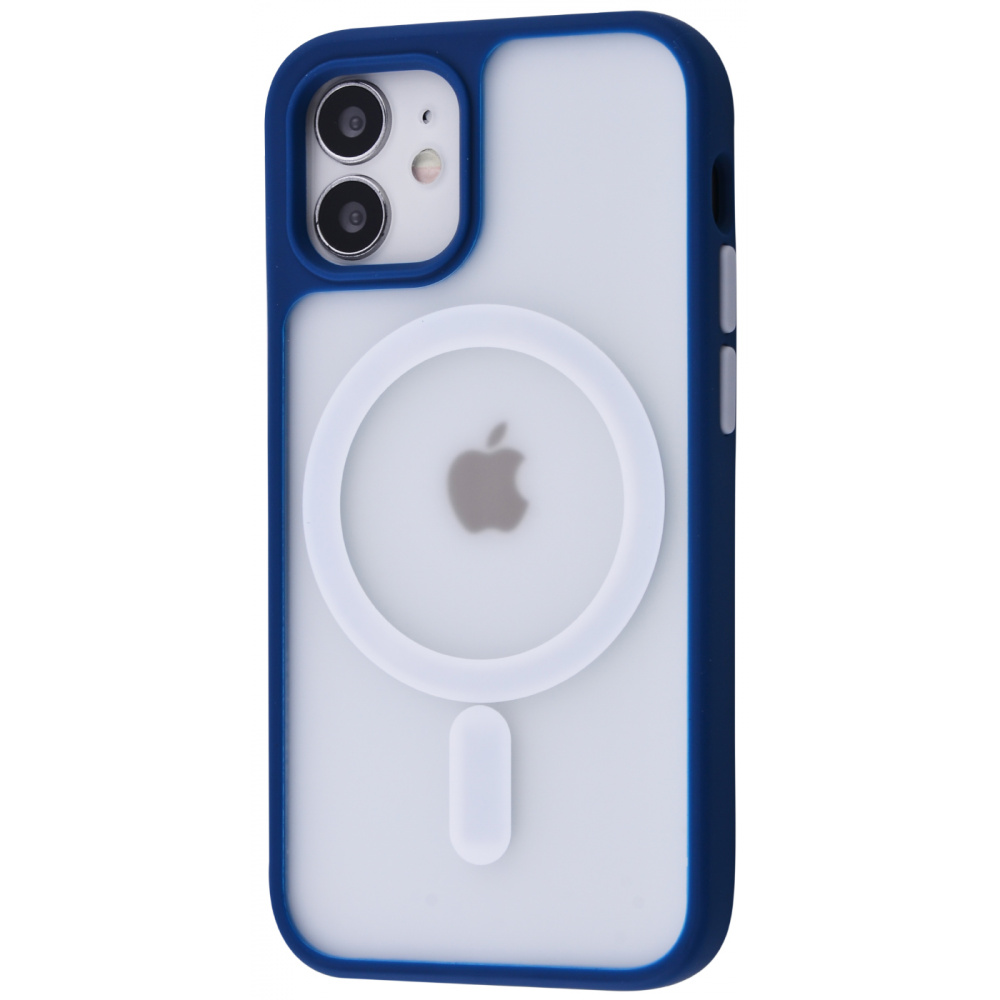 

Чехол с поддержкой magsafe PRC Shadow Matte Case with MagSafe (PC+TPU) iPhone 12 mini dark blue Синий