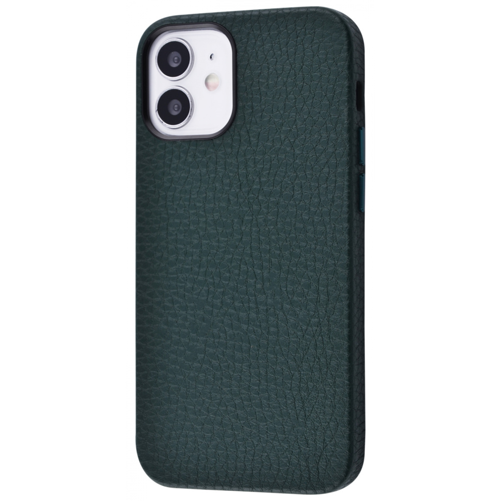 

Чехол PRC Genuine Leather Case Grainy Series iPhone 12 mini forest green Зеленый