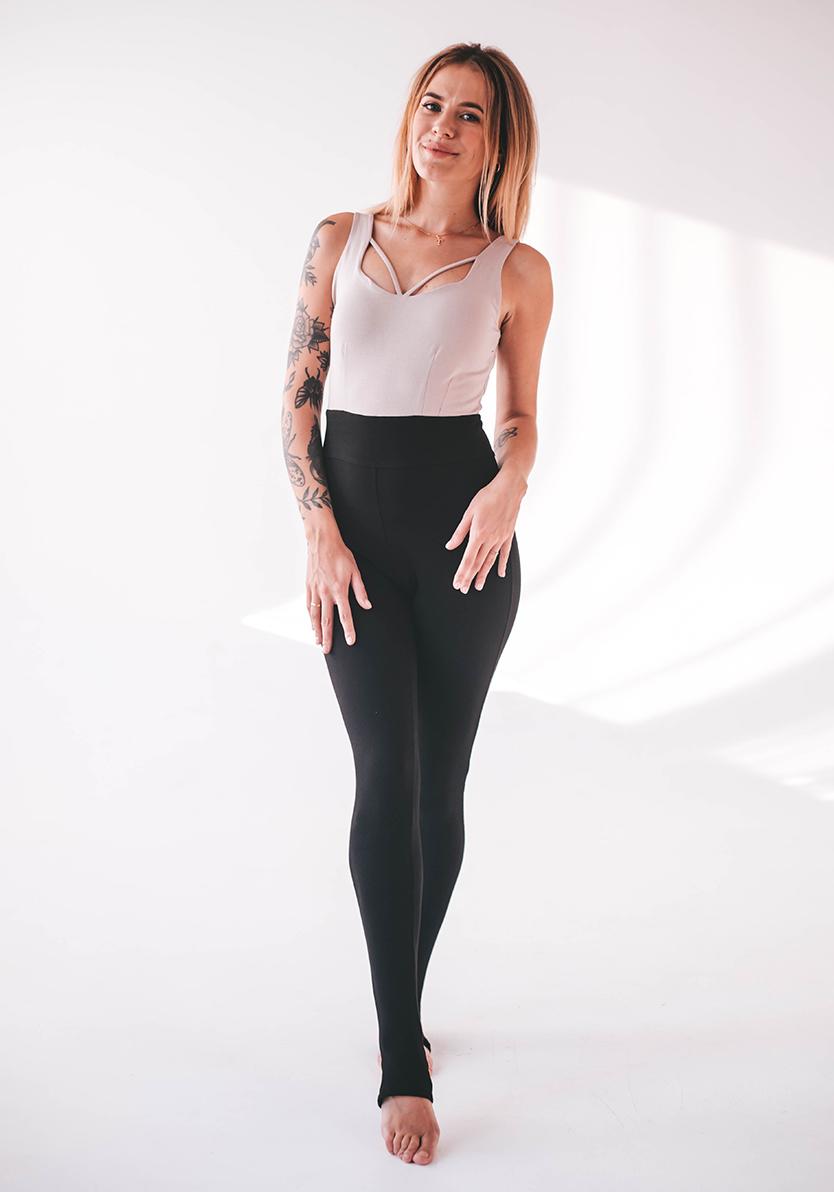 

Комбинезон из хлопка для йоги и фитнесса Neko Stripes Nude XS Черно-Бежевый